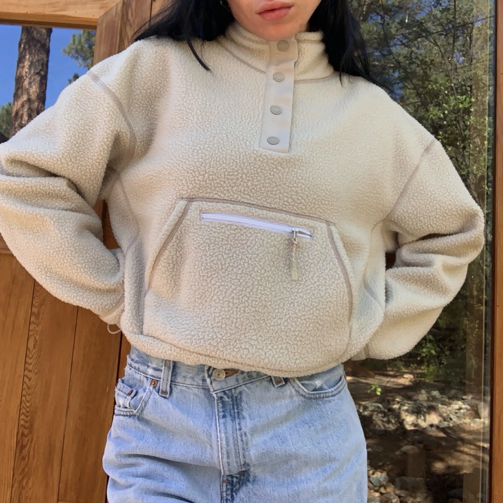 Gymshark Cream Fleece Jacket